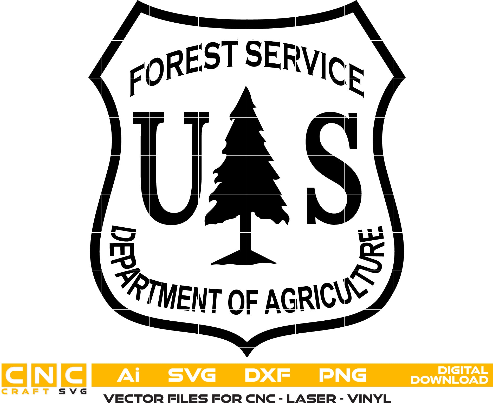 Forest Service Department of Agriculture Badge Vector Art