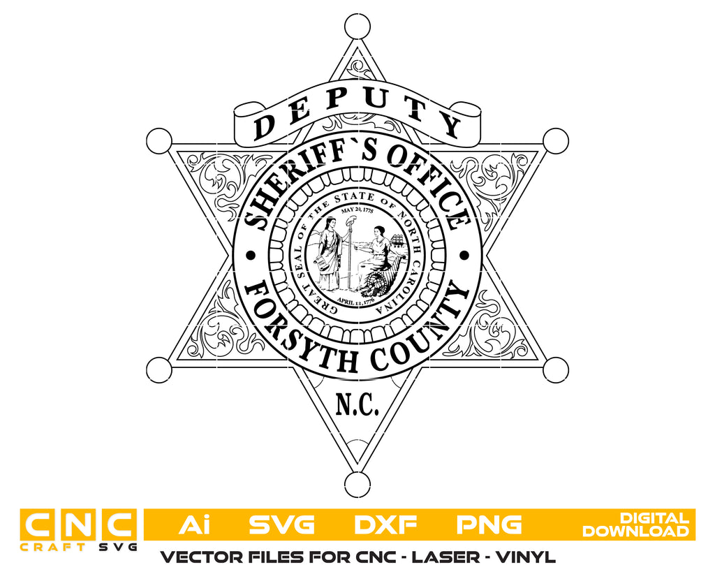 Forsyth County Deputy Sheriff’s Office Badge SVG – North Carolina