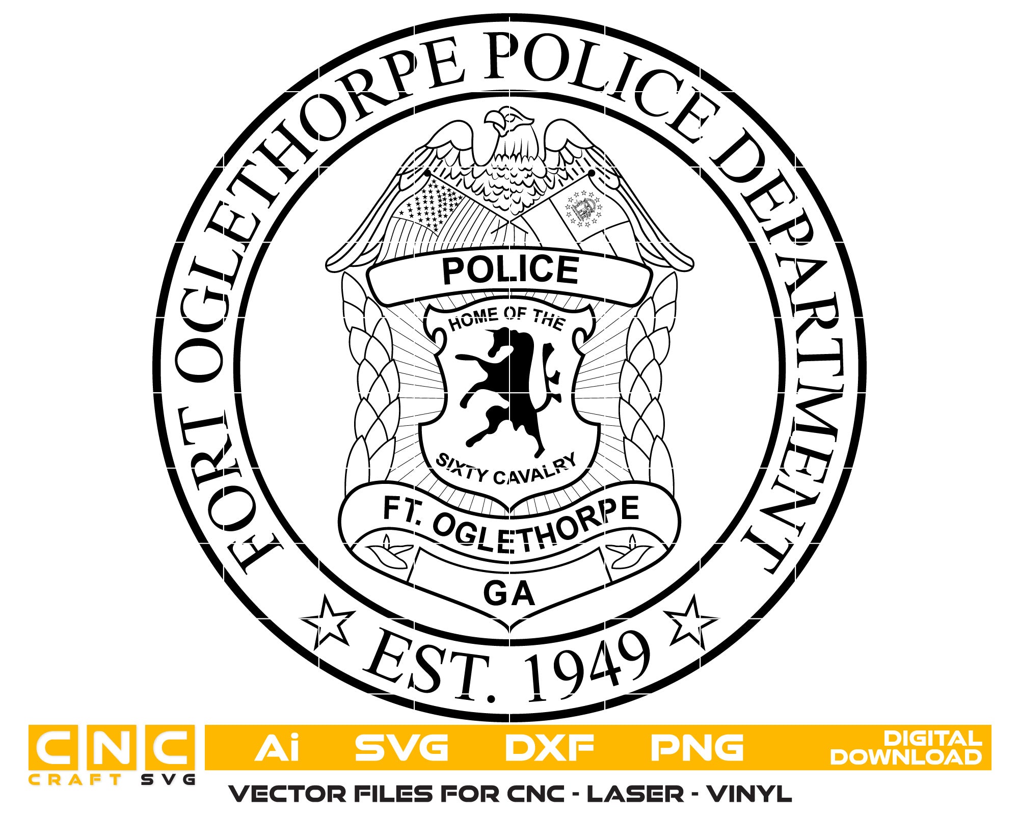 Fort Oglethorpe Police Department Vector Art