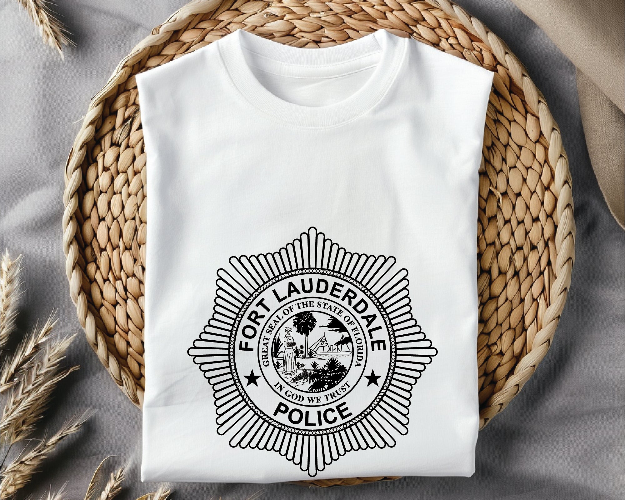 Fort Lauderdale Police Badge SVG, Florida Police Vector, Fort Lauderdale Badge Design, Law Enforcement SVG, Police Emblem Vector, Florida Badge Logo