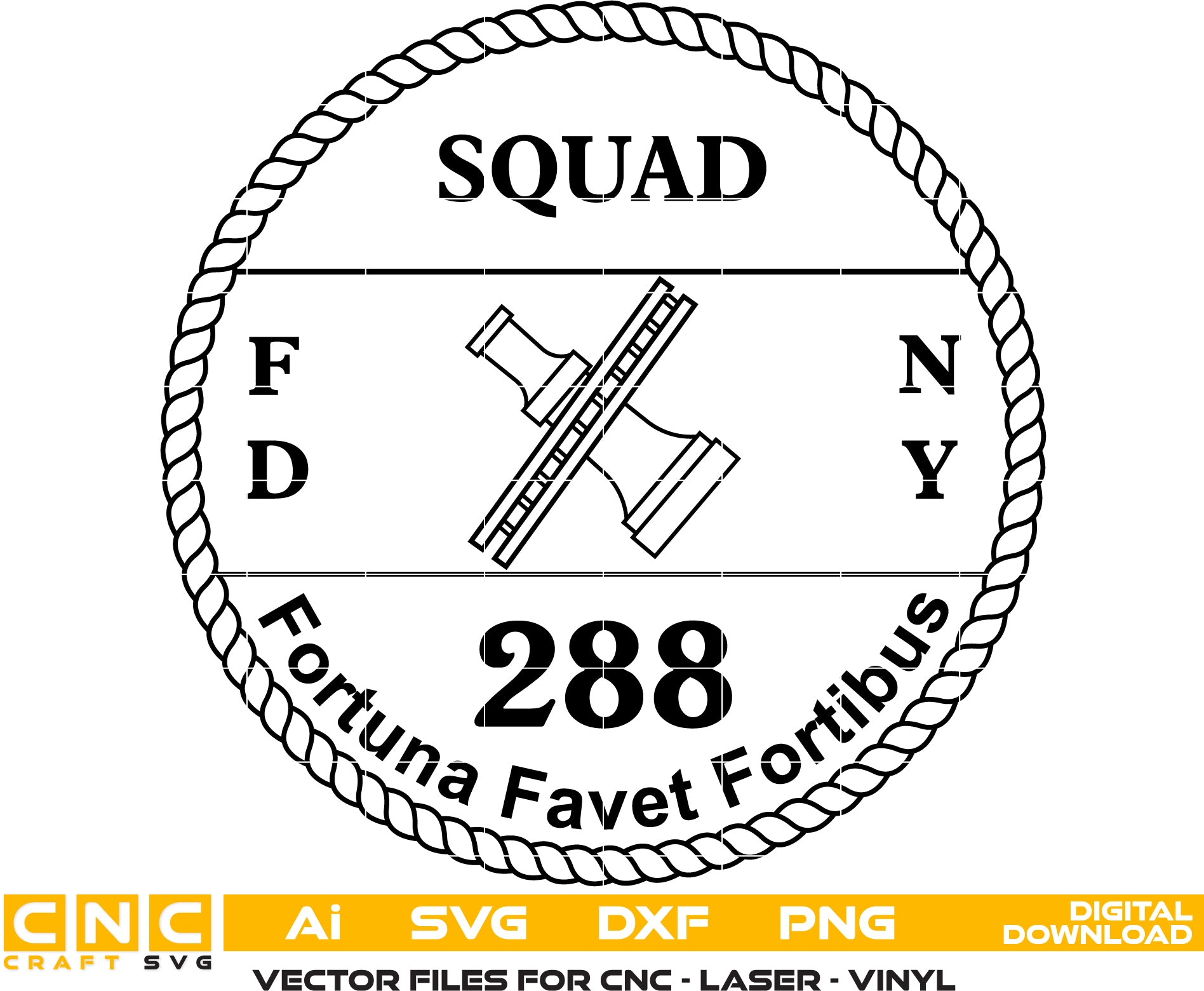 Fortuna Favet Fortibus Squad Logo SVG | Warrior Emblem Vector for CNC & Printing