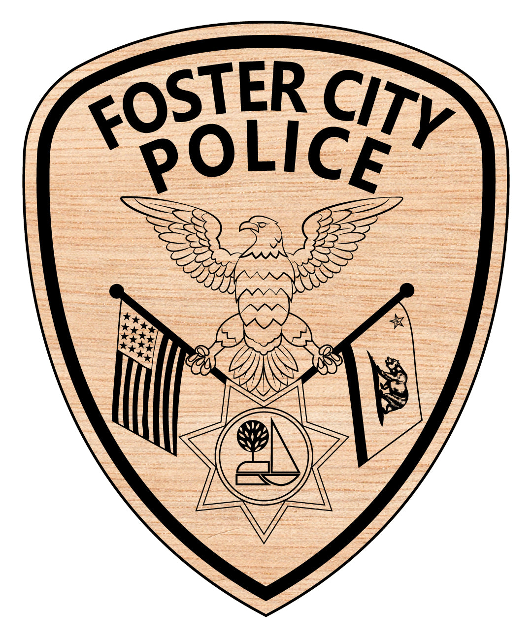 Foster City Police Department Patch SVG, California Police Emblem Vector, Foster City Law Enforcement Patch, Police Department Badge SVG, Foster City PD Patch