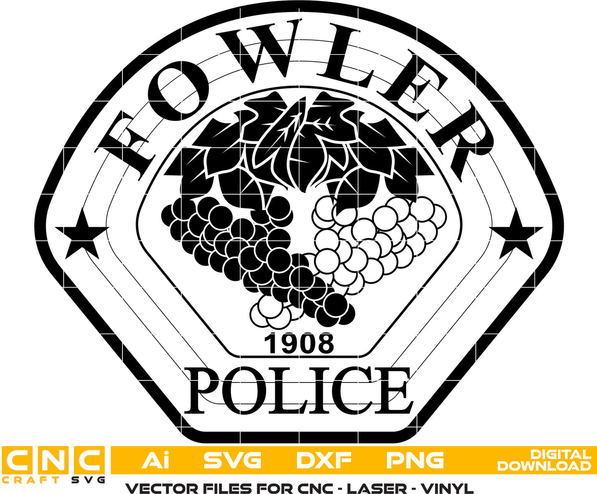 Fowler Police Patch Fowler Police Badge Vector art Digital file