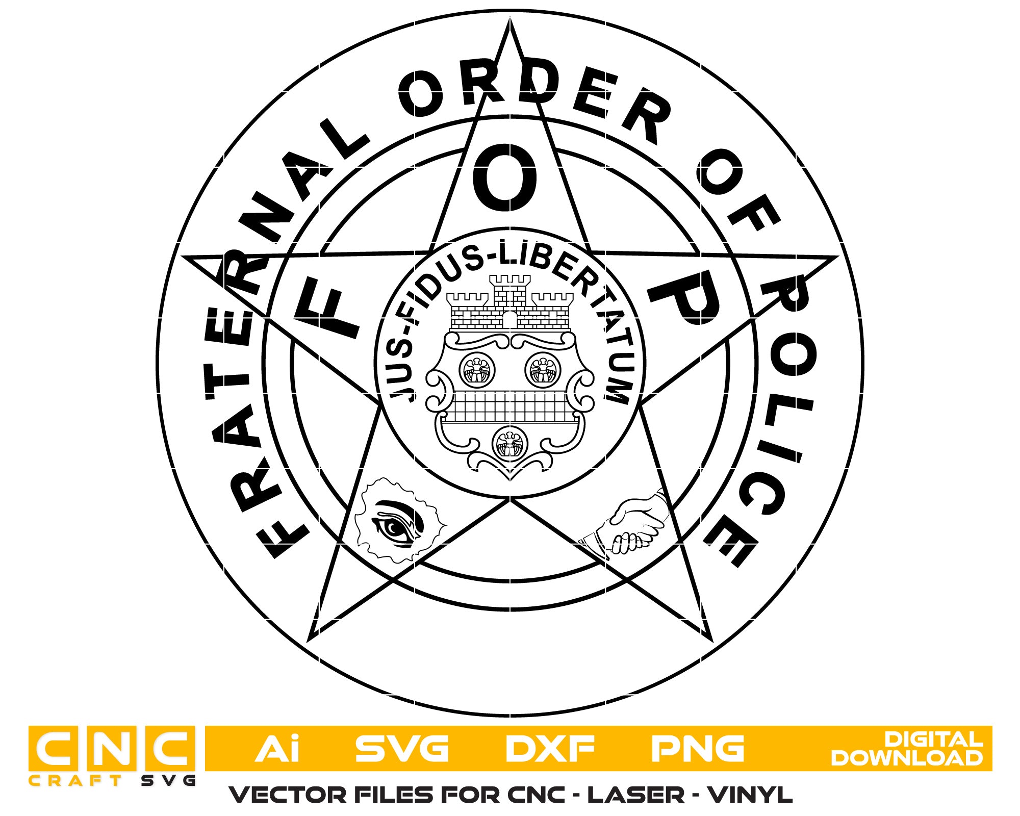 Fraternal Order of Police logo Vector Art, Ai,SVG, DXF, PNG, Digital F