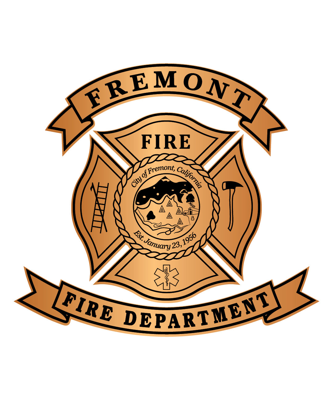 Fremont Fire Dept Badge SVG | Firefighter Emblem Vector for CNC & Printing