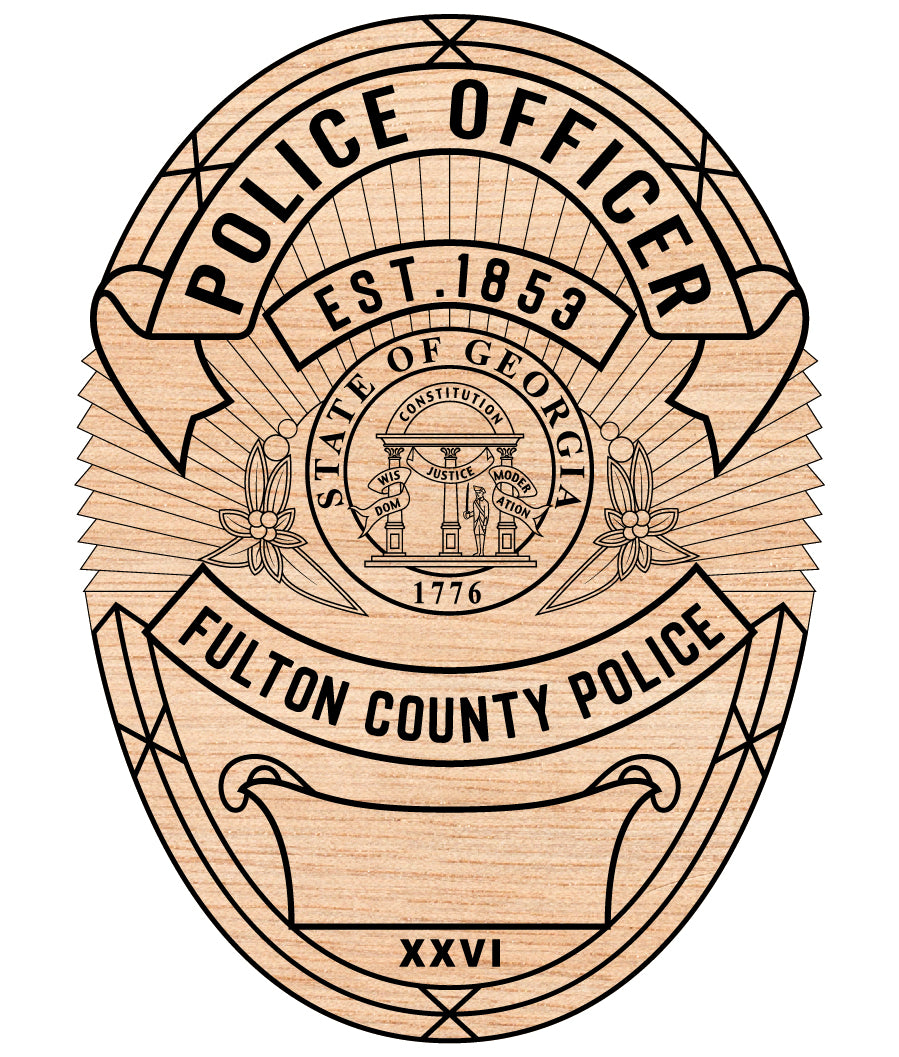 Fulton County Police Officer Badge SVG, Georgia Police Officer Badge Vector, Fulton County Police Badge, Law Enforcement Badge SVG, Georgia Police Badge Vector