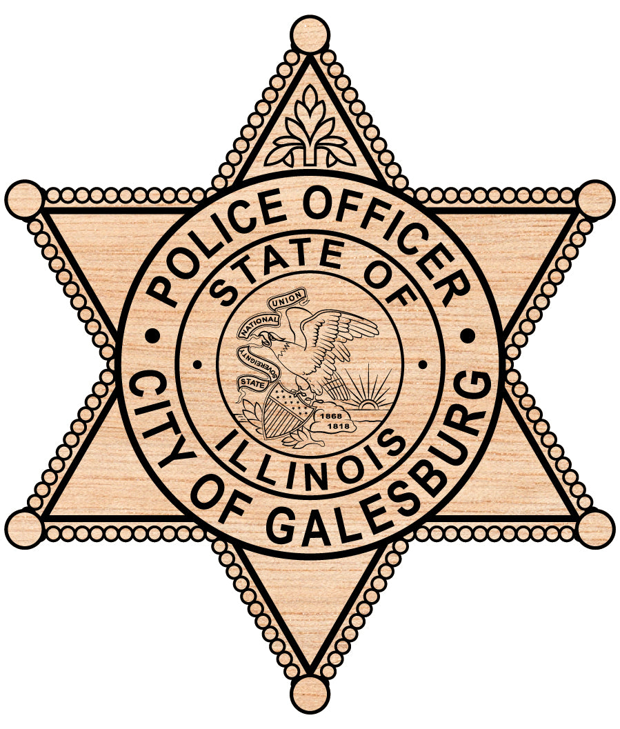 Galesburg Police Officer Badge SVG, Galesburg Police Badge Vector, Police Officer Badge Emblem, Law Enforcement Badge SVG, Police Badge Vector File