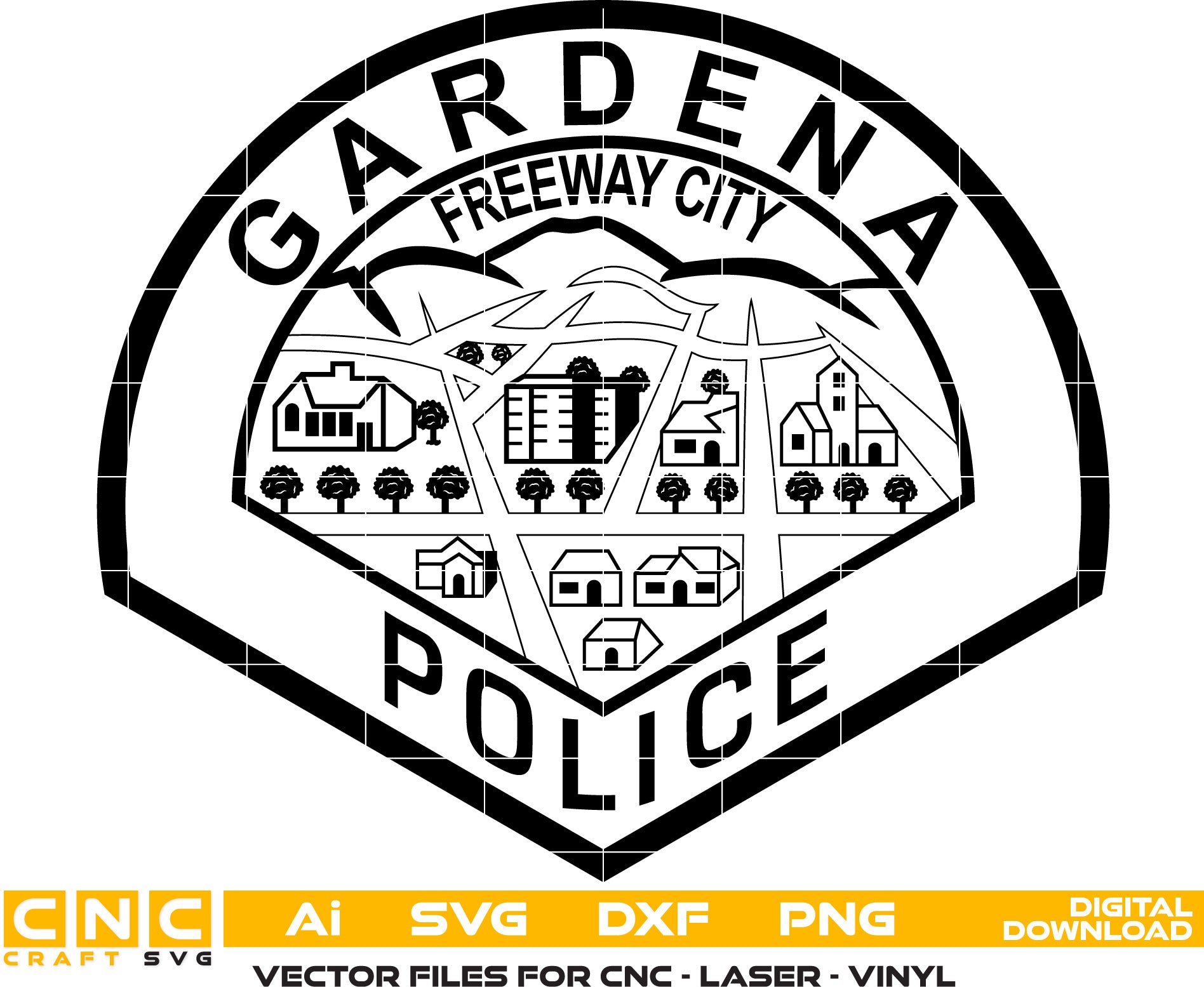 Gardena Police Badge, Gardena Police Logo, Gardena Police vector art, Digital File