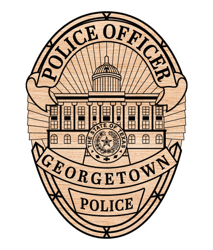 Georgetown Police Officer Badge SVG, Texas Police Badge Vector, Georgetown Police Department Badge, Law Enforcement Badge SVG, Texas Police Officer Badge Vector
