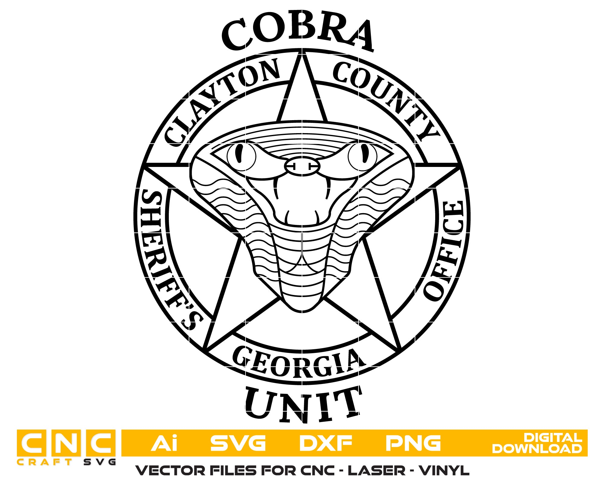 Georgia Clayton County Sheriff  Badge Vector Art, Ai,SVG, DXF, PNG, Digital Files