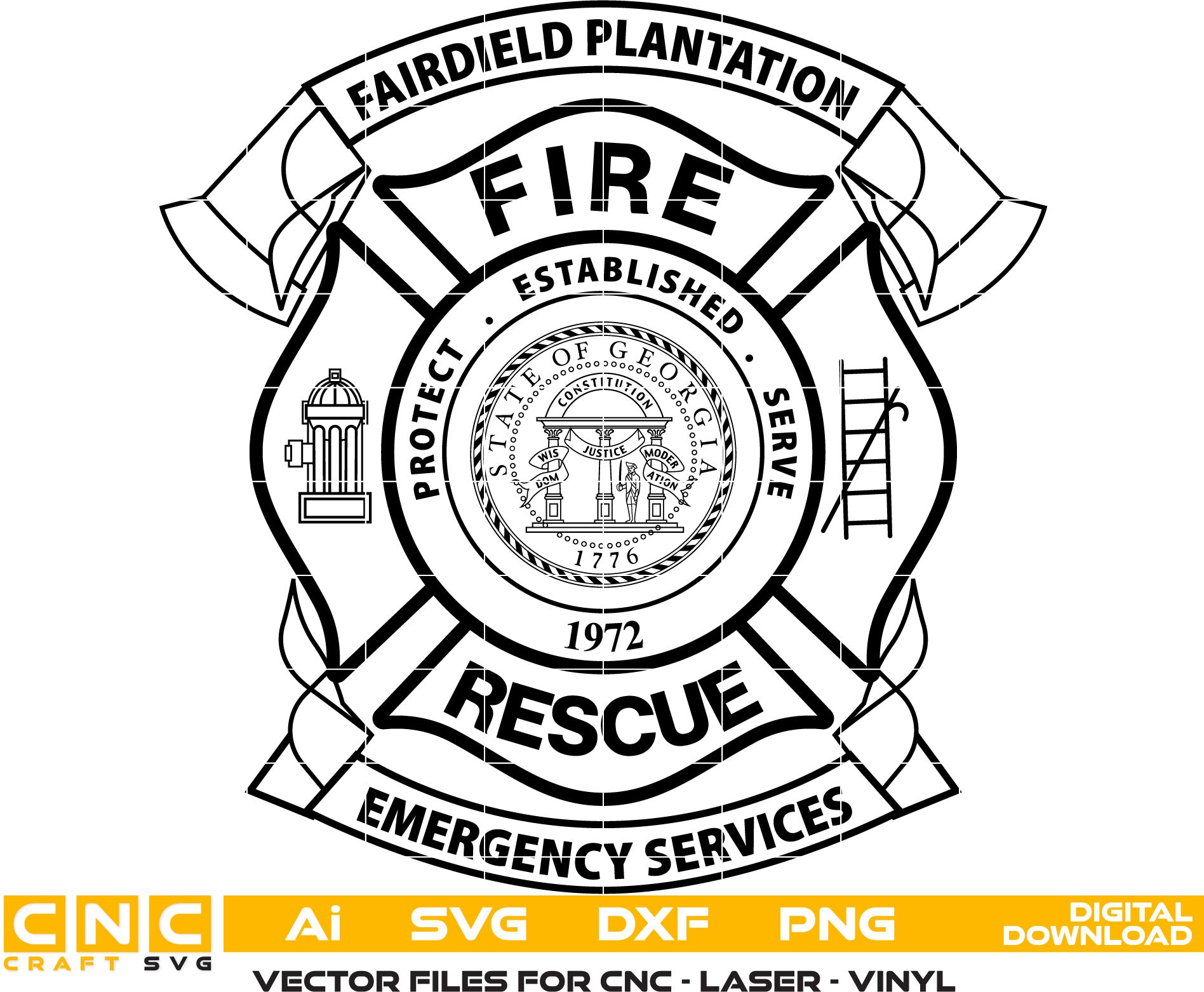 Georgia Fire Rescue Badge, Fire Rescue Badge, Georgia Fire Badge, Georgia Fire vector art