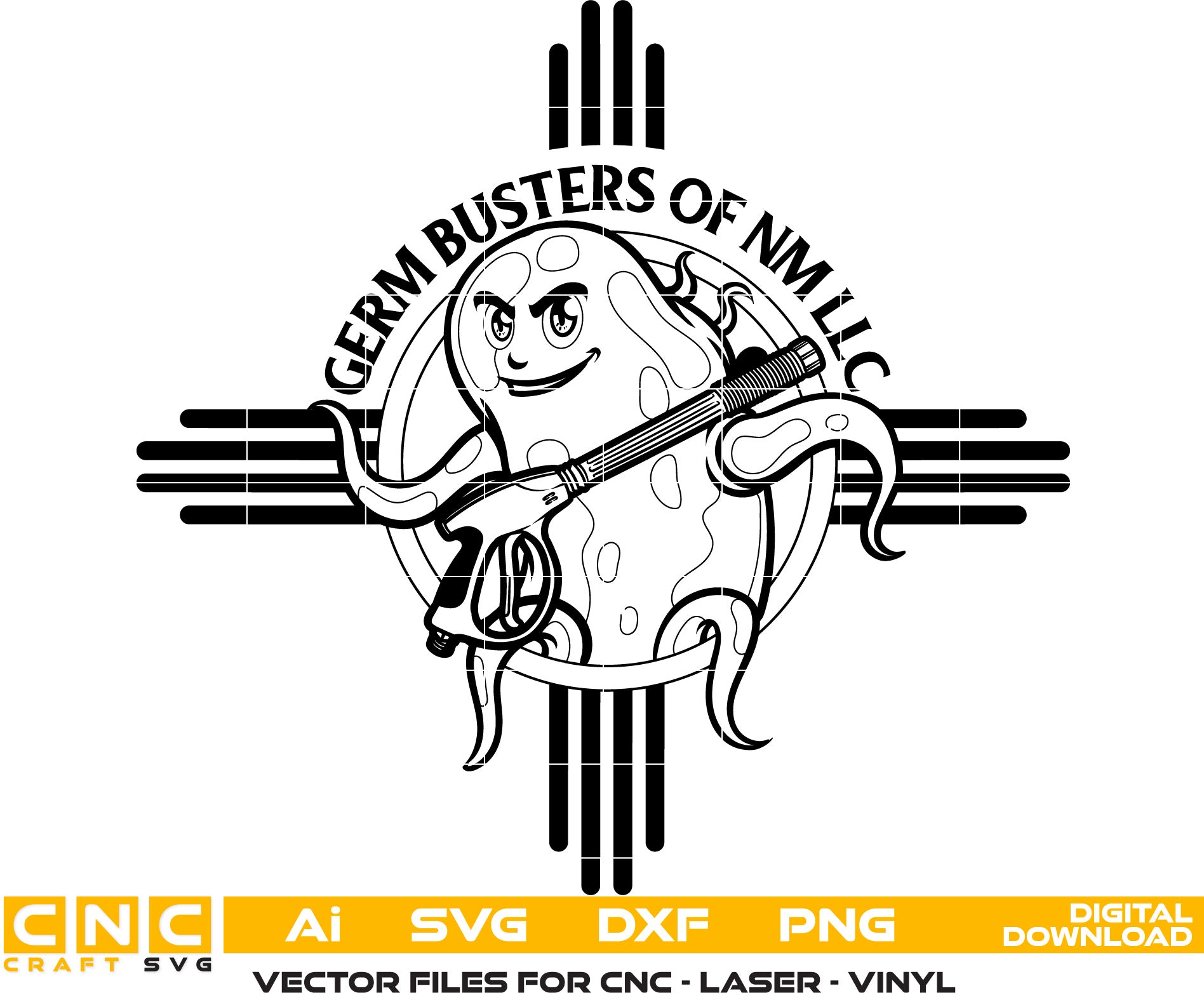 Germ Busters of NM LLC Logo Vector Art