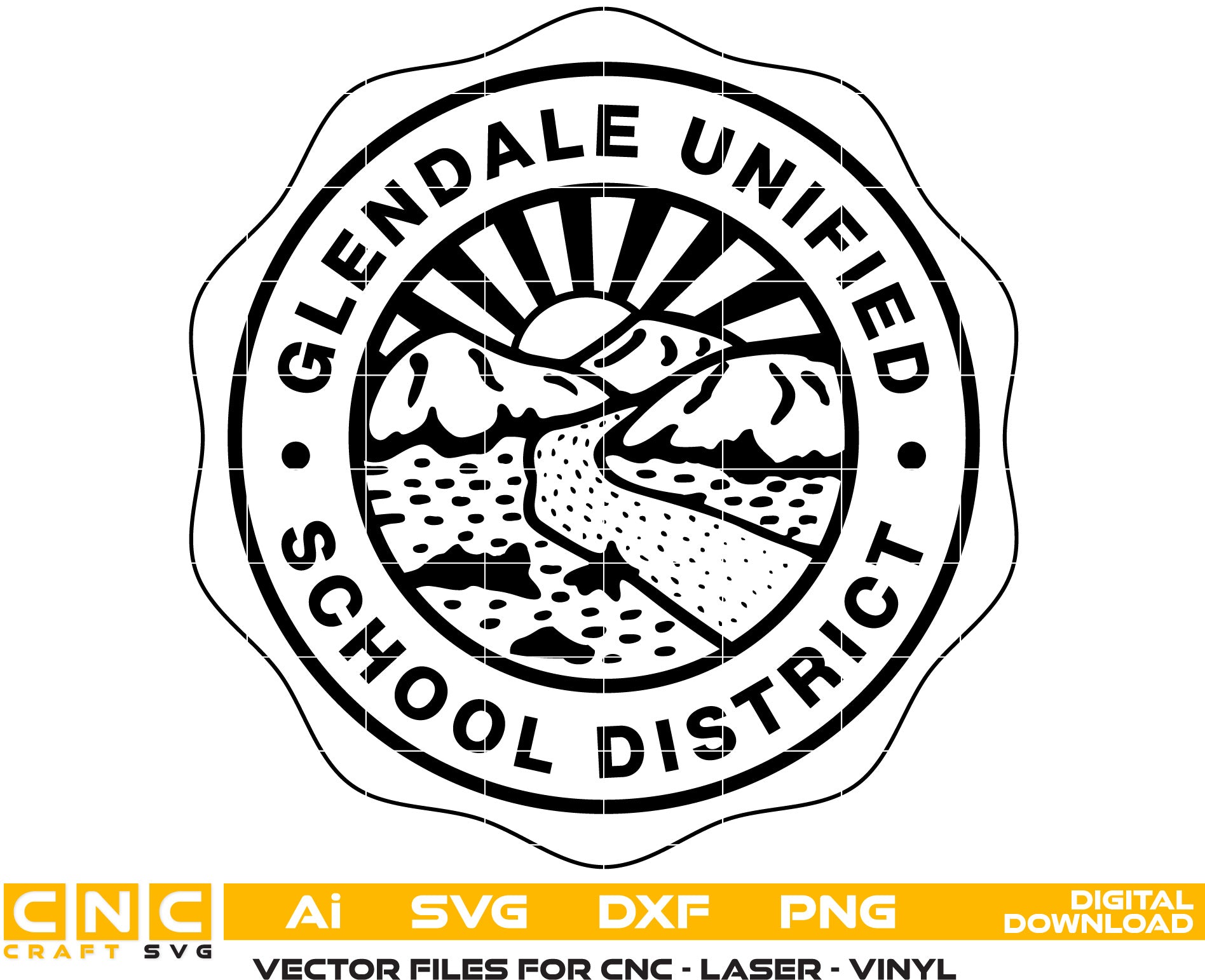 Glendale Unified School District Logo, Glendale Unified seal, Glendale Unified vector art