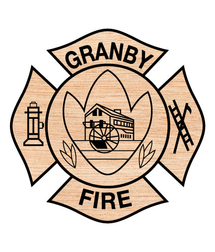 Granby Fire Department Badge SVG, Firefighter Badge Emblem Vector, Granby Fire Service Badge Design, Fire Department Shield SVG, Firefighter Emblem Vector File