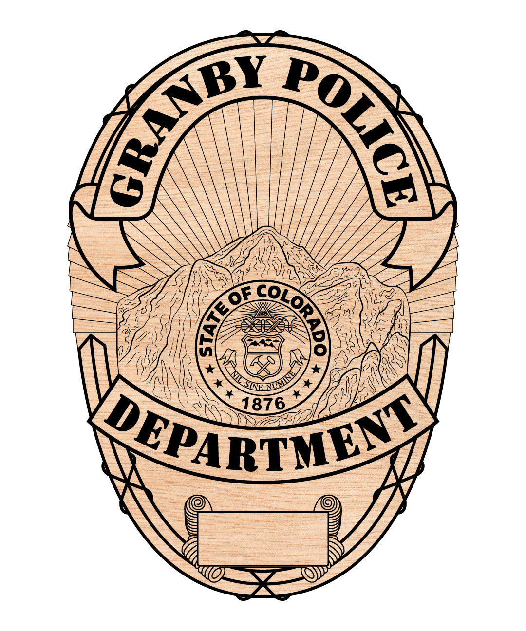 Granby Police Department Badge SVG, Colorado Police Badge Vector, Granby Police Badge, Law Enforcement Badge SVG, Colorado Police Department Badge Vector