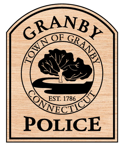 Granby Police Department Patch SVG digital download, Connecticut police emblem vector for Cricut, Silhouette, CNC, engraving, and crafting.