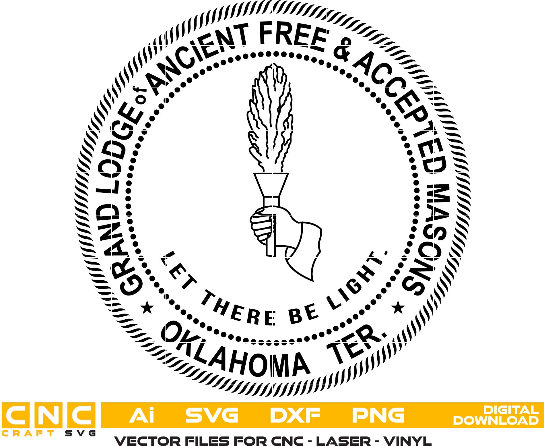 Grand Lodge of Ancient Free & Accepted Masons Oklahoma Ter Logo Vector Art