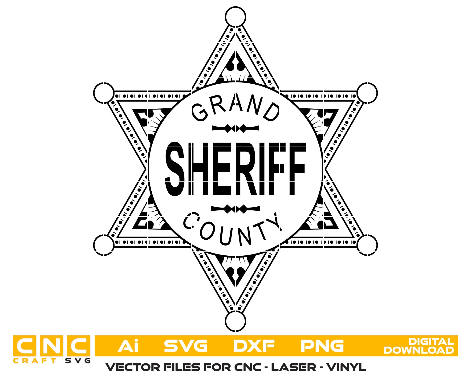 Grand County Sheriff Badge SVG, Sheriff Badge Vector, Grand County Law Enforcement Badge, Sheriff’s Office Badge SVG, Police Badge Vector