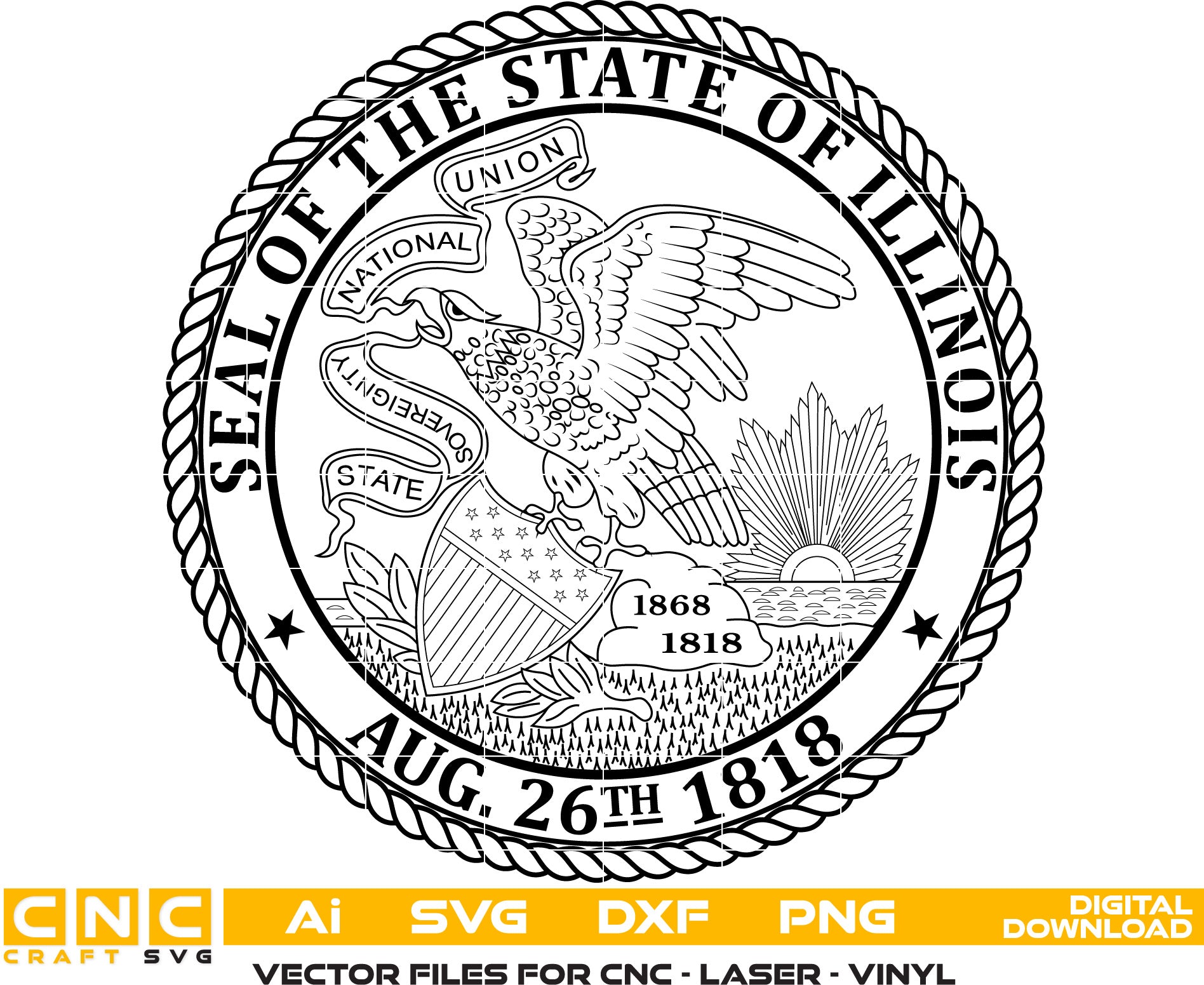 State of Illinois Seal Vector Art