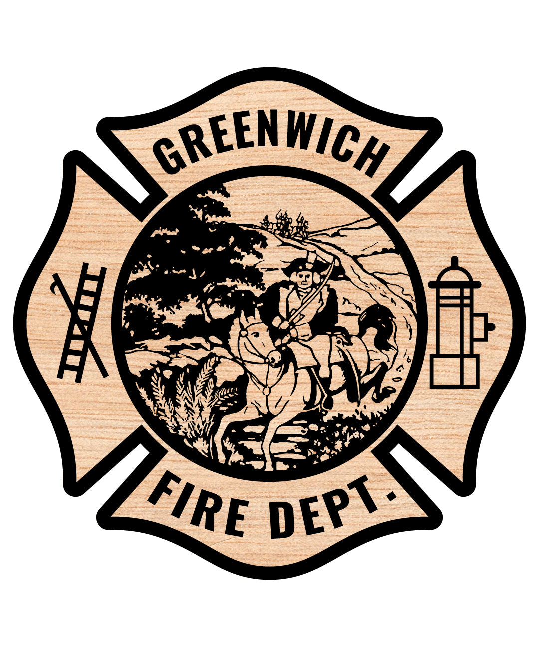 Greenwich Fire Department Badge SVG, Connecticut Firefighter Badge Vector, Greenwich Firefighter Emblem, Fire Department Badge SVG, Firefighter Badge Design