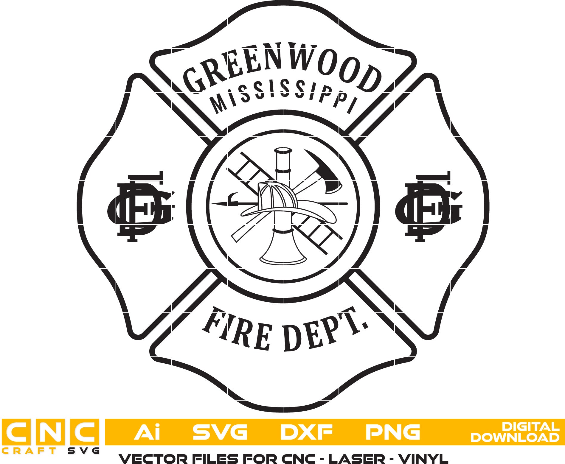 Greenwood Mississippi Fire Dept Badge,Mississippi Fire Dept vector art