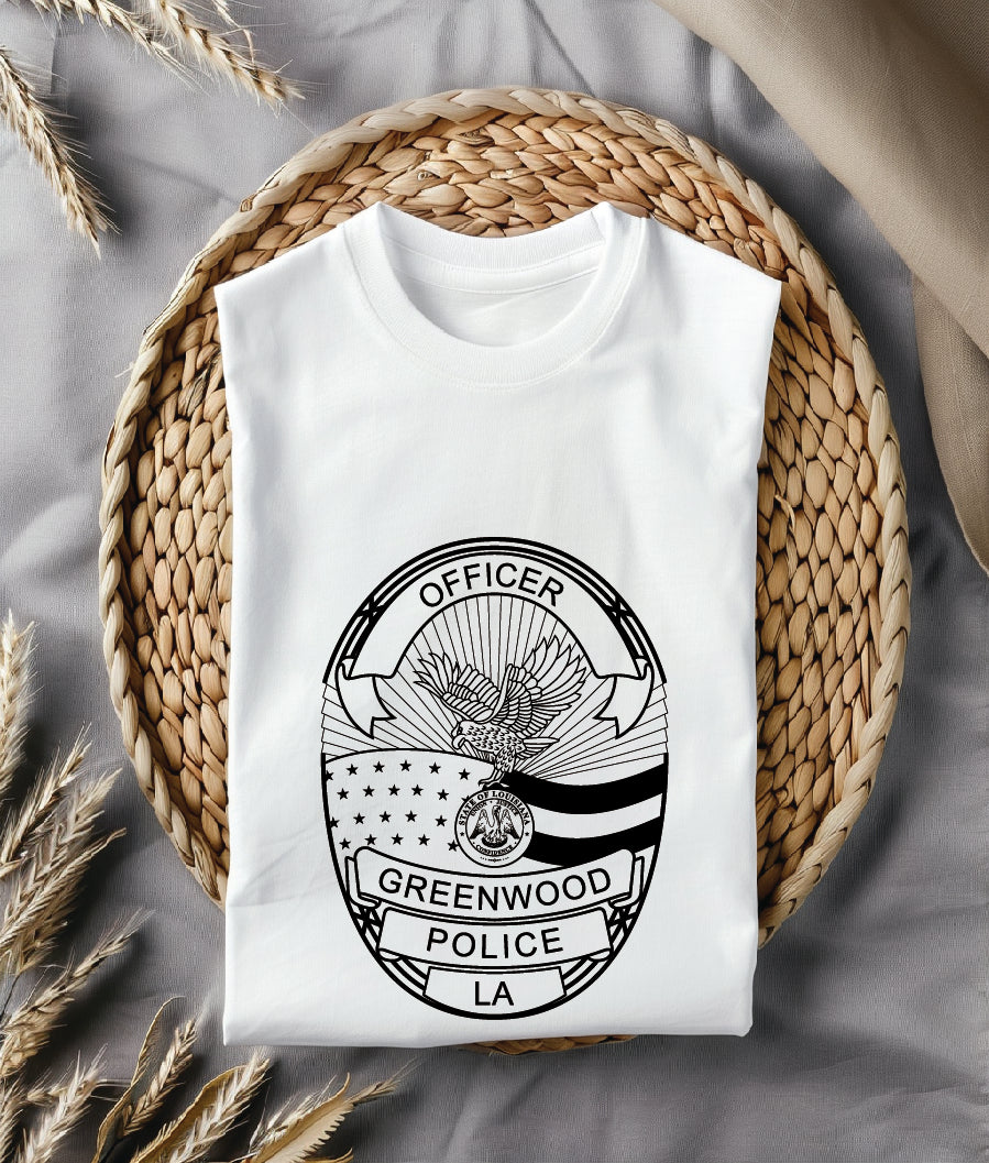 Greenwood Police Officer Badge SVG, Louisiana Police Officer Badge Vector, Greenwood Police Badge, Law Enforcement Badge SVG, Louisiana Police Badge Vector