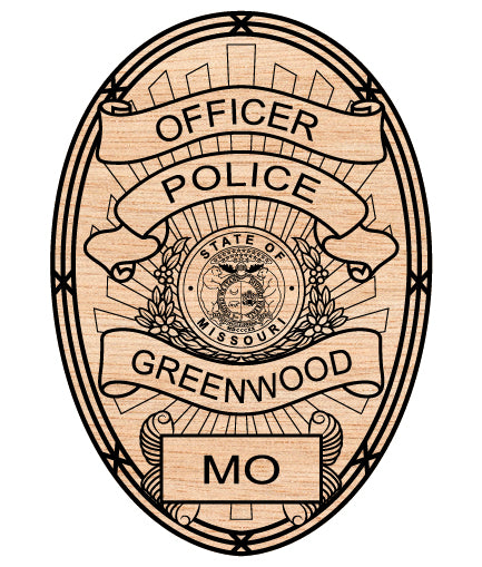 Greenwood Police Officer Badge SVG, Missouri Police Badge Vector, Greenwood Police Department Badge, Law Enforcement Badge SVG, Missouri Police Officer Badge Vector