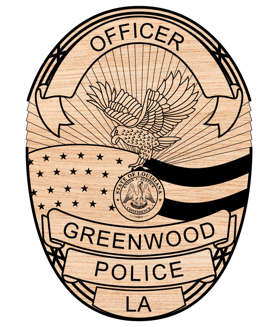 Greenwood Police Officer Badge SVG, Louisiana Police Officer Badge Vector, Greenwood Police Badge, Law Enforcement Badge SVG, Louisiana Police Badge Vector