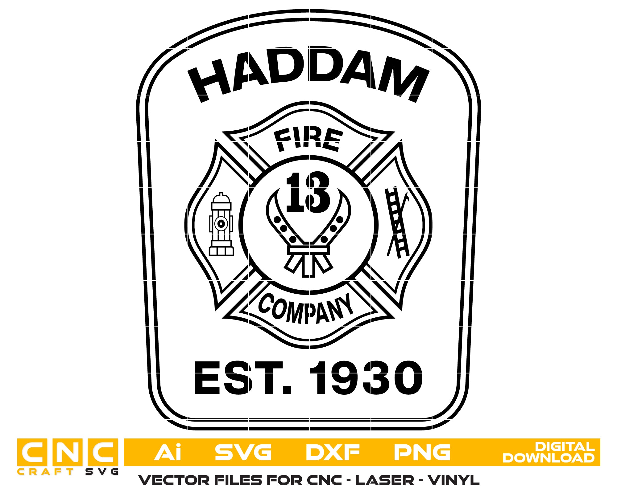 Haddam Fire Company Badge SVG, Fire Department Badge Vector, Haddam Fire Badge, Firefighter Badge SVG, Fire Company Badge Vector
