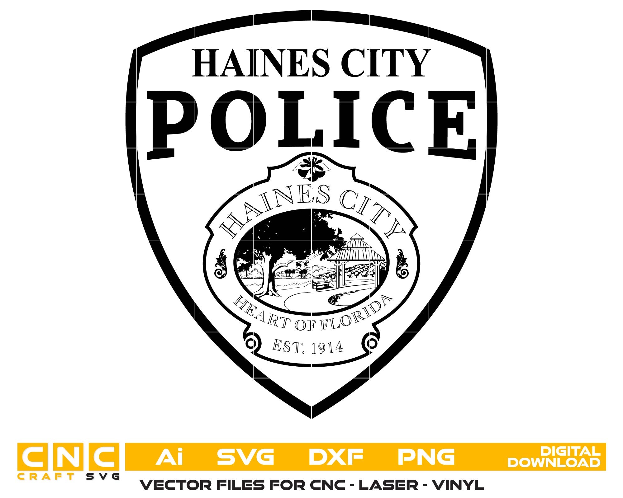 Haines City Police Patch SVG, Haines City FL Police Vector, Florida Police Patch SVG, Law Enforcement Patch Design, Police Emblem Vector, FL Police Logo SVG
