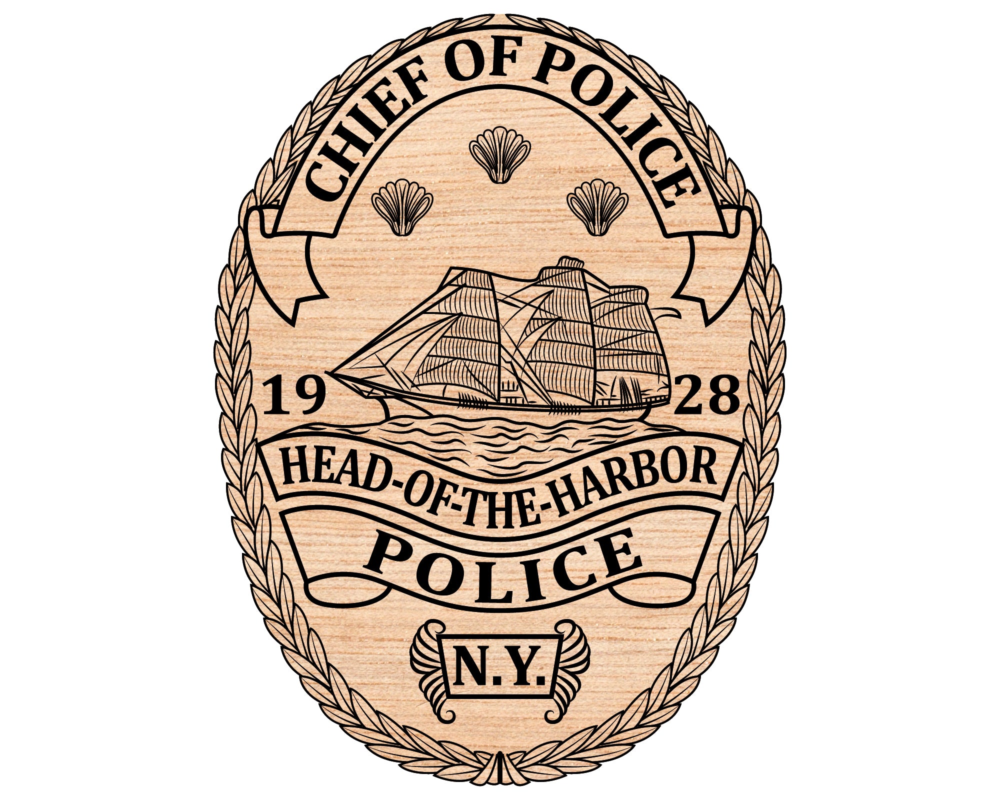Harbor Police Chief Badge SVG, Harbor Police Badge Vector, Police Chief Emblem SVG, Law Enforcement Badge Vector, Harbor Chief Logo SVG, Police Insignia Vector