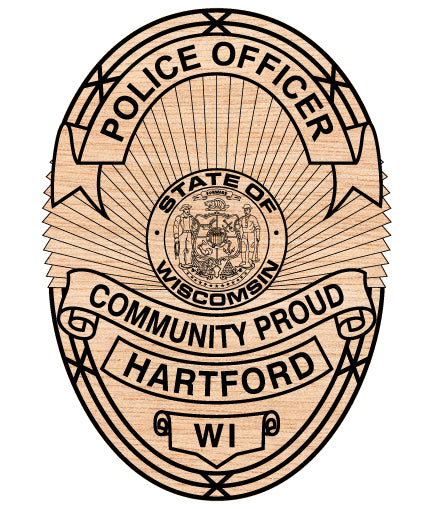 Hartford Community Proud Police Officer Badge Wisconsin SVG, Hartford WI Police Emblem Vector, Hartford Police Officer Badge SVG, Wisconsin Police Badge Vector, Hartford PD Badge Logo