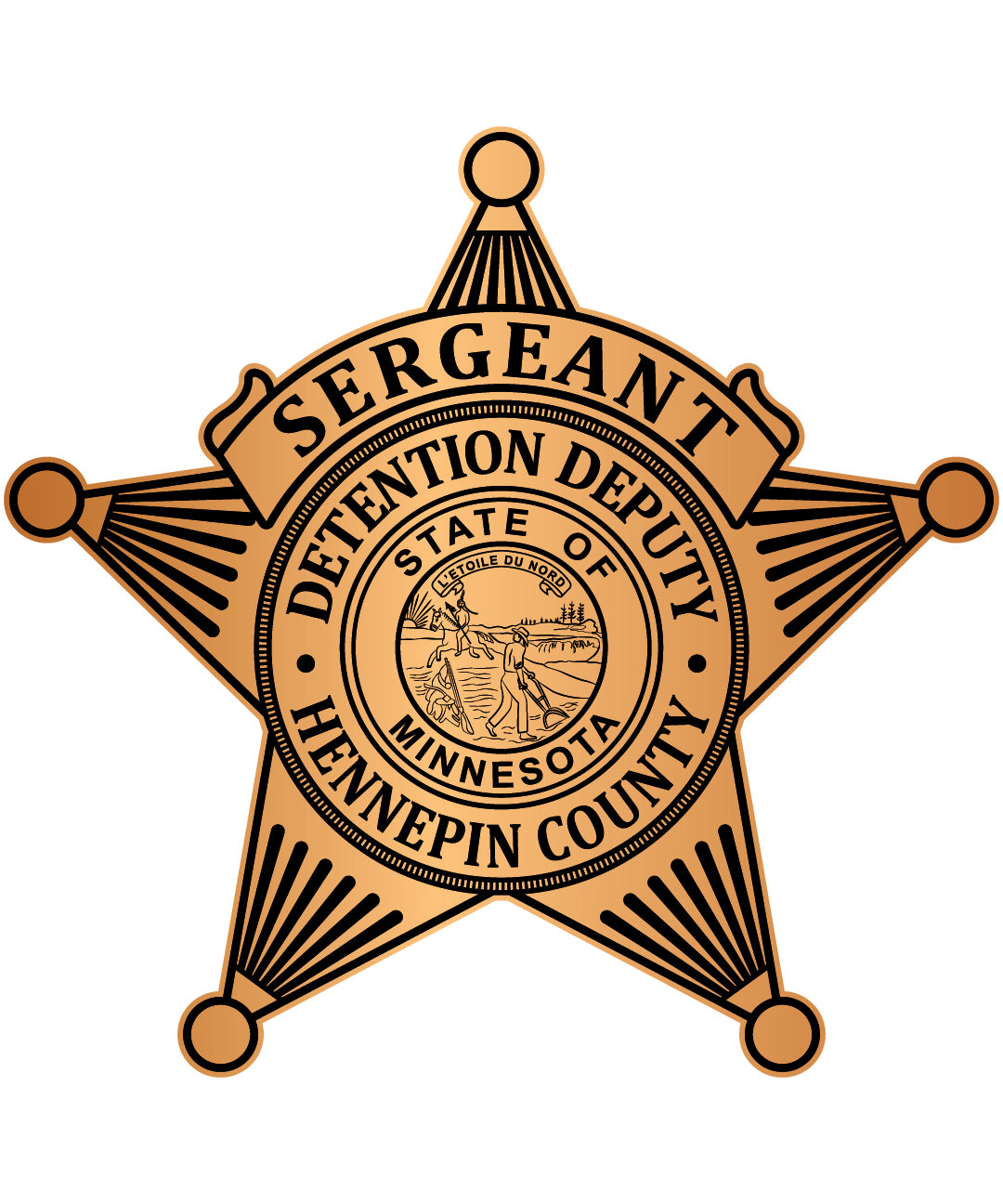 Hennepin County Detention Deputy Sergeant Badge SVG | Law Enforcement Emblem for CNC & Printing