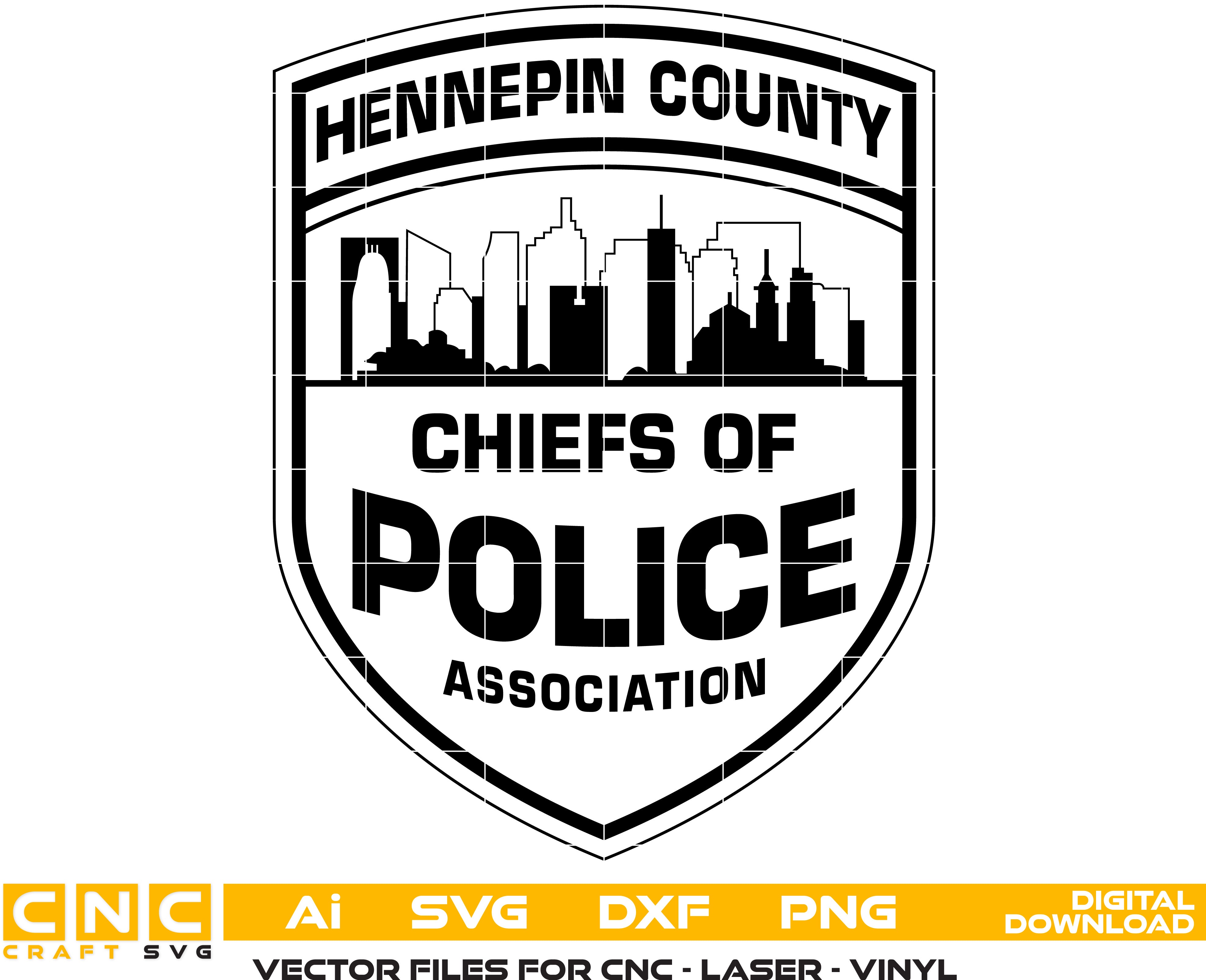 Hennepin County Police Chief Badge, Hennepin Police Vector art, Police Chief Badge