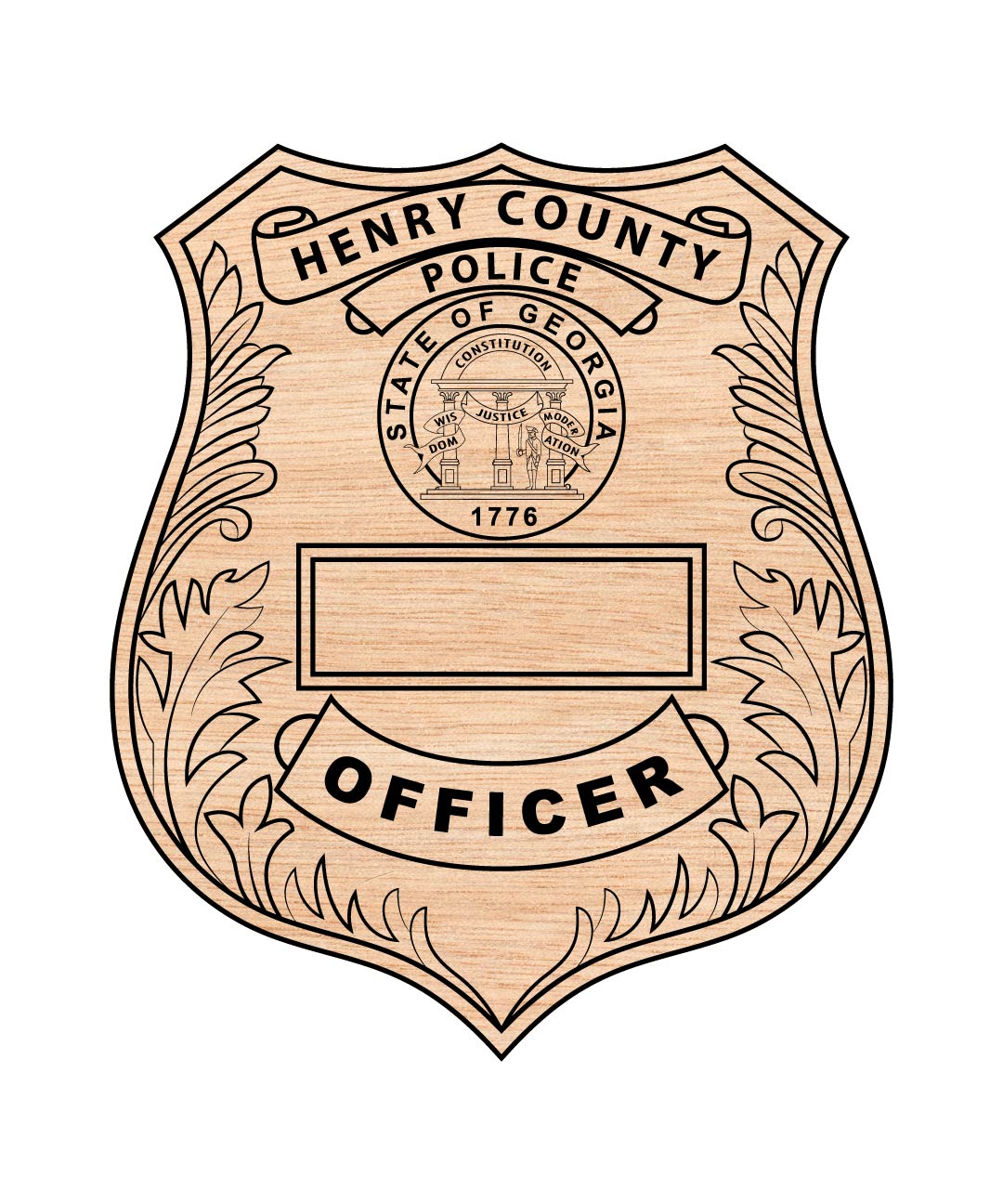 Henry County Police Badge SVG, Henry County Police Officer Badge Vector, Police Shield SVG, Law Enforcement Emblem, Police Badge Vector, Engraving Badge File