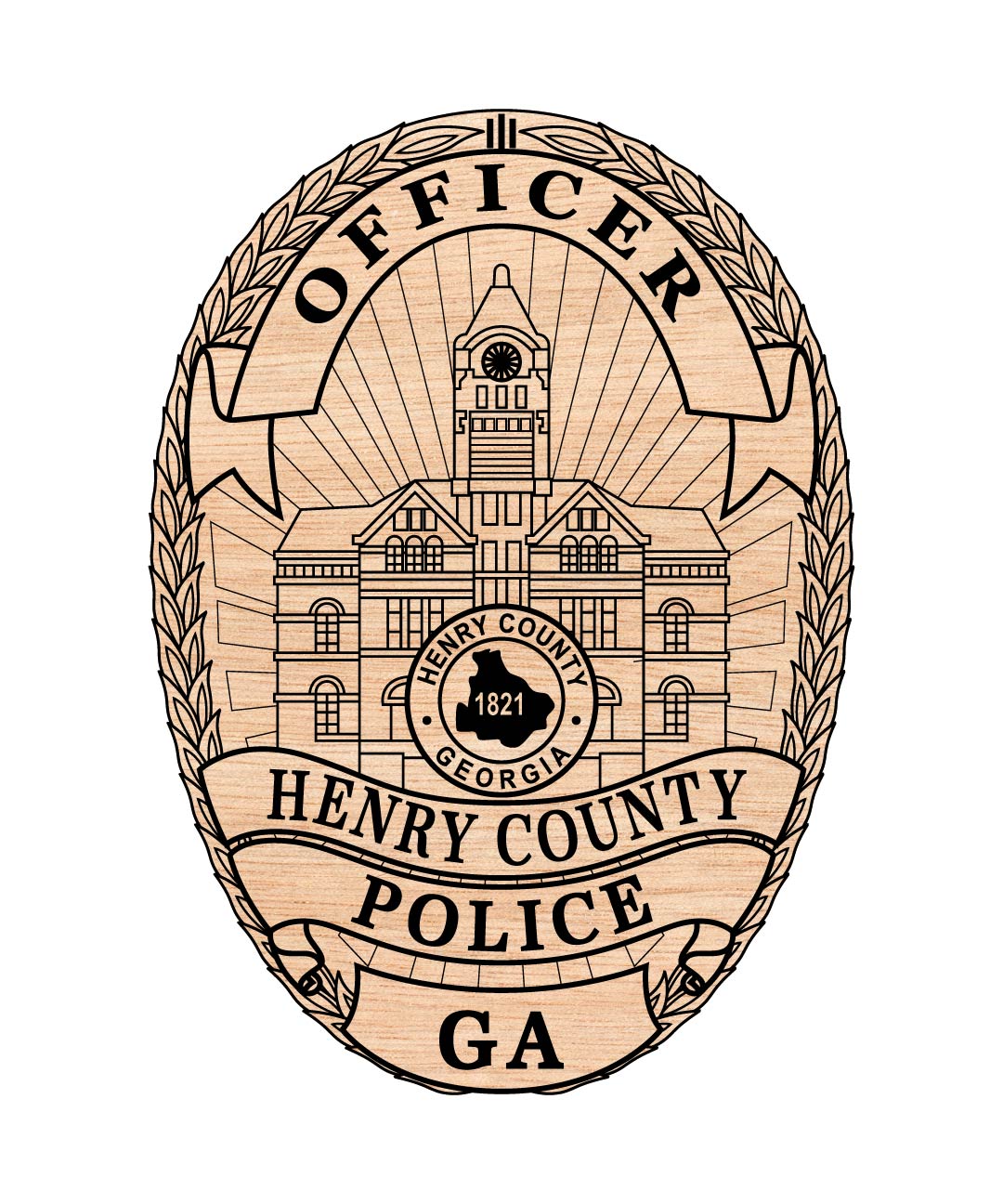Henry County Police Officer Badge SVG, Henry County Officer Badge Vector, Police Officer Badge SVG, Law Enforcement Badge Emblem, Police Shield Vector, Badge Engraving File