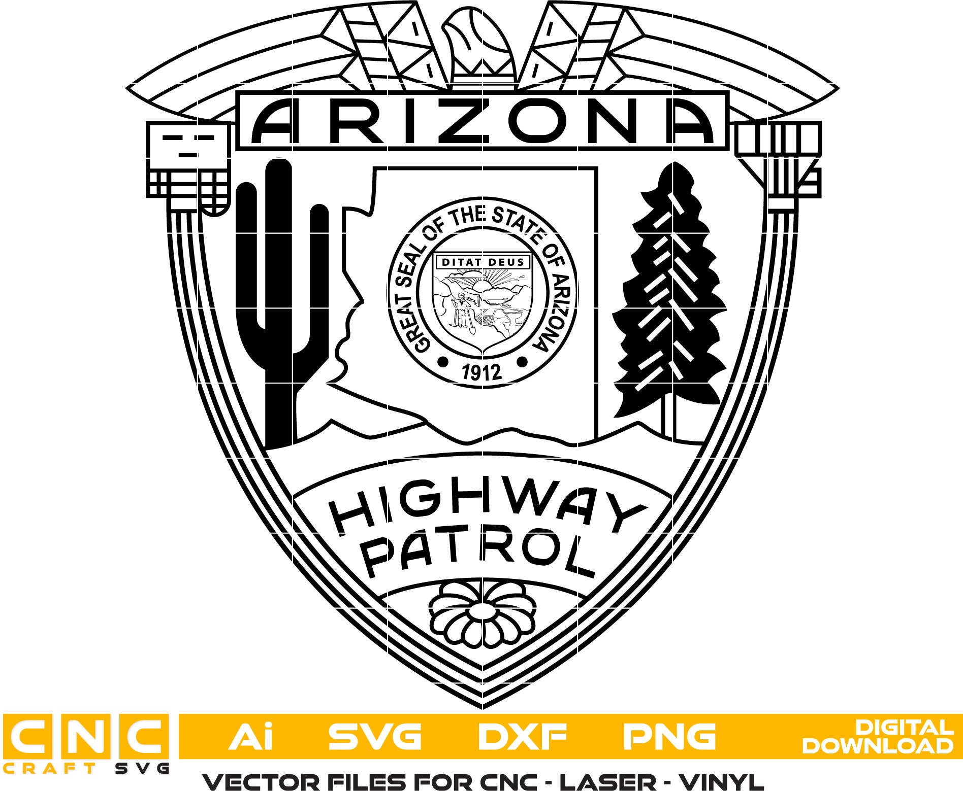 Highway Patrol Arizona Badge, Arizona Badge, Highway Patrol Vector art