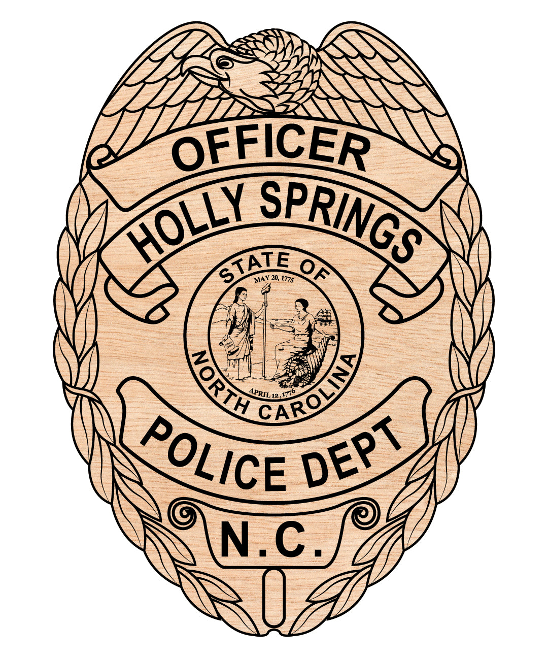 Holly Springs Police Officer Badge SVG, North Carolina Police Badge Vector, Holly Springs Police Department Badge, Law Enforcement Badge SVG, Police Officer Badge Vector