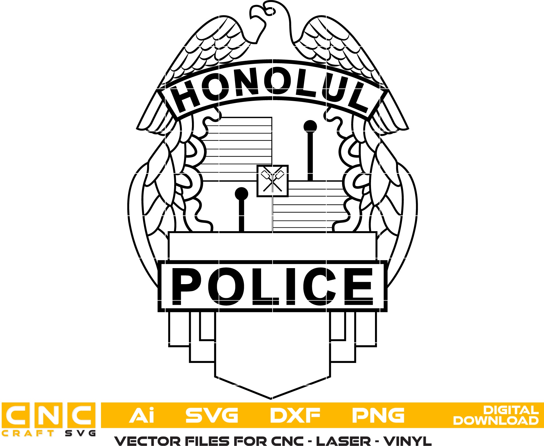 Honolulu Police Department Badge Vector art Digital file