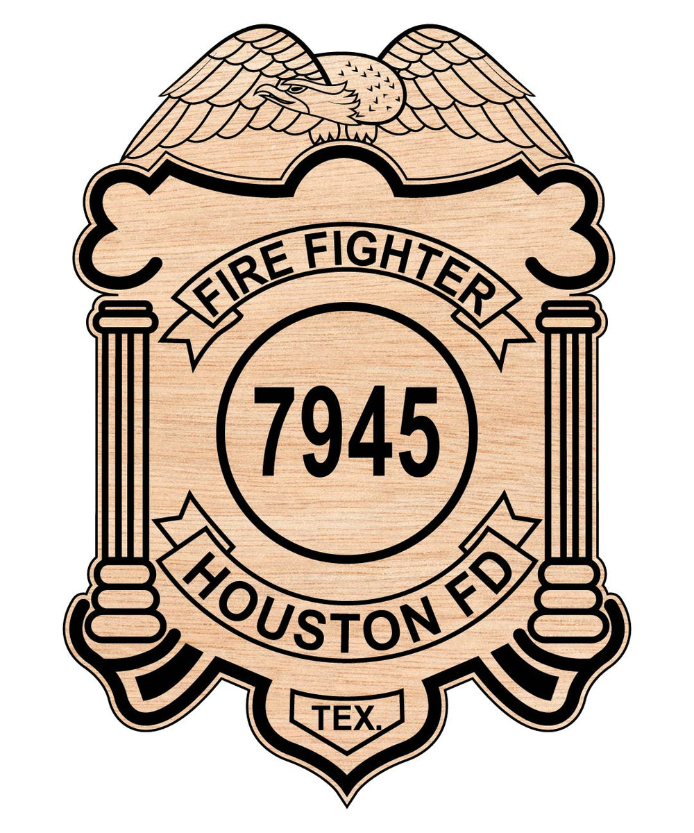 Houston Fire Department Firefighters Mini-Badge Pendant Logo SVG (Digi