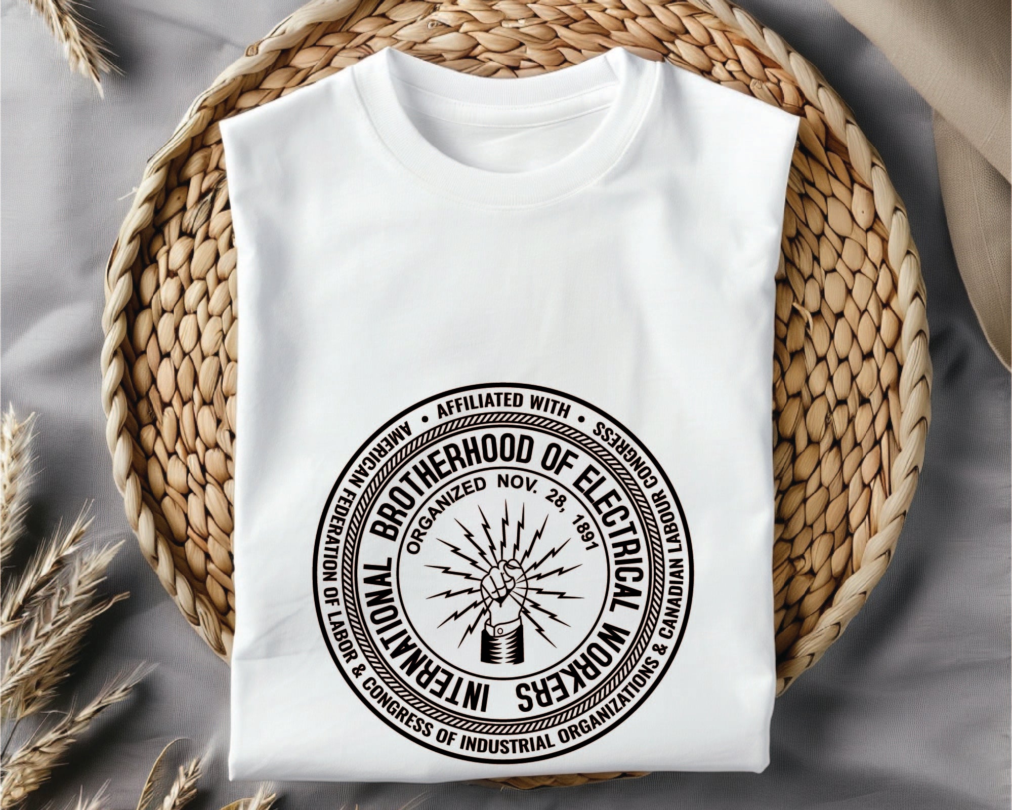 IBEW Logo SVG, International Brotherhood of Electrical Workers Vector, Union Logo SVG, Electrical Workers Emblem, Labor Union Logo Vector, Engraving Logo File