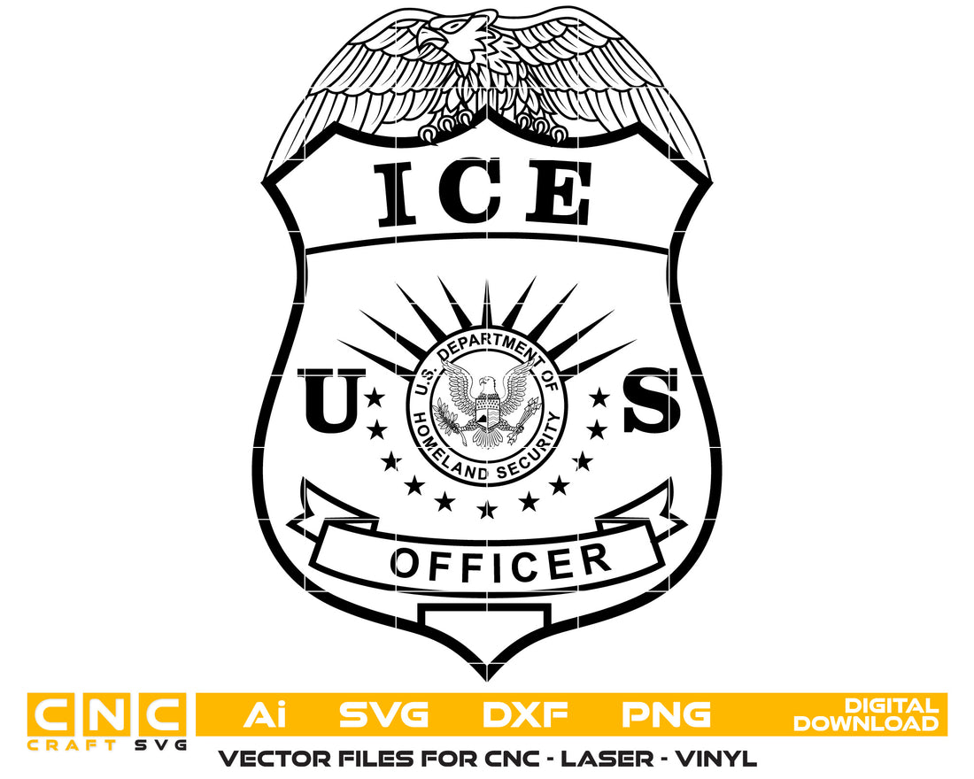 ICE US Officer Badge