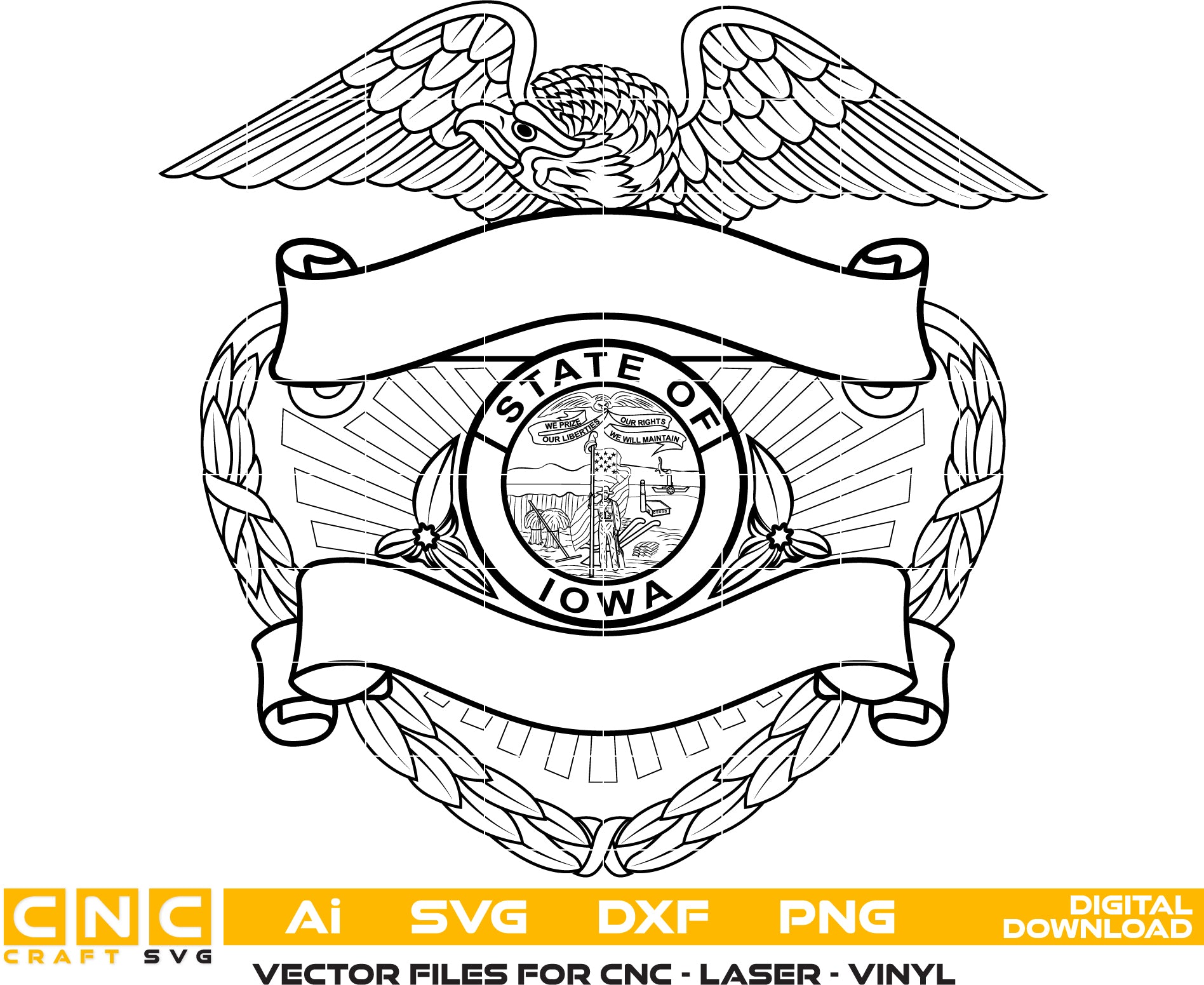 Iowa Police Badge Vector - Digital Files for Printing & Engraving Projects