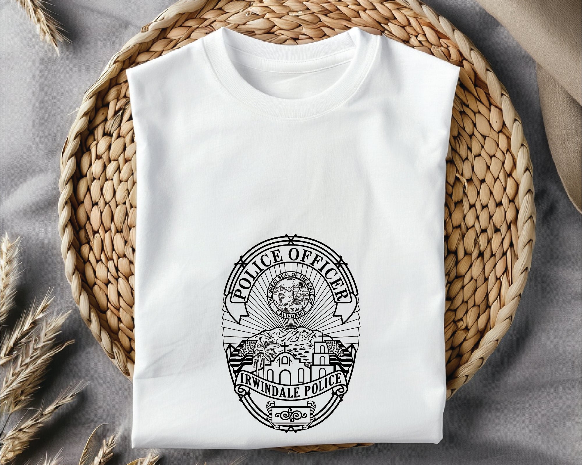 Irwindale Police Officer Badge SVG, Irwindale Police Logo Vector, California Police Badge SVG, Law Enforcement Badge Digital File, Police Patch SVG Design