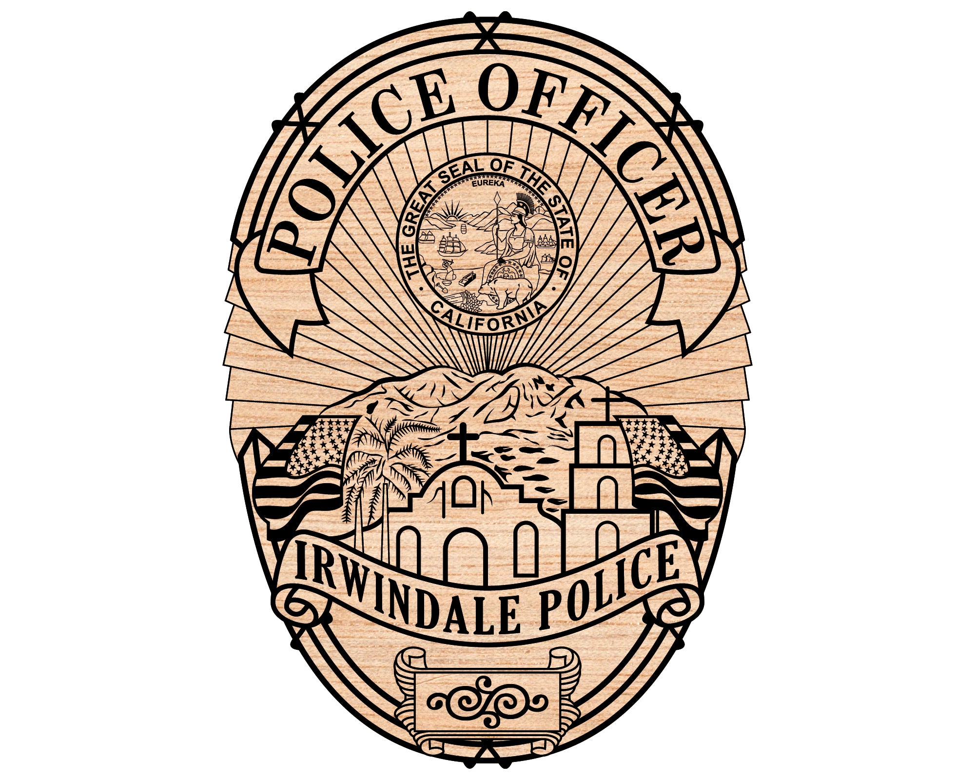 Irwindale Police Officer Badge SVG, Irwindale Police Logo Vector, California Police Badge SVG, Law Enforcement Badge Digital File, Police Patch SVG Design