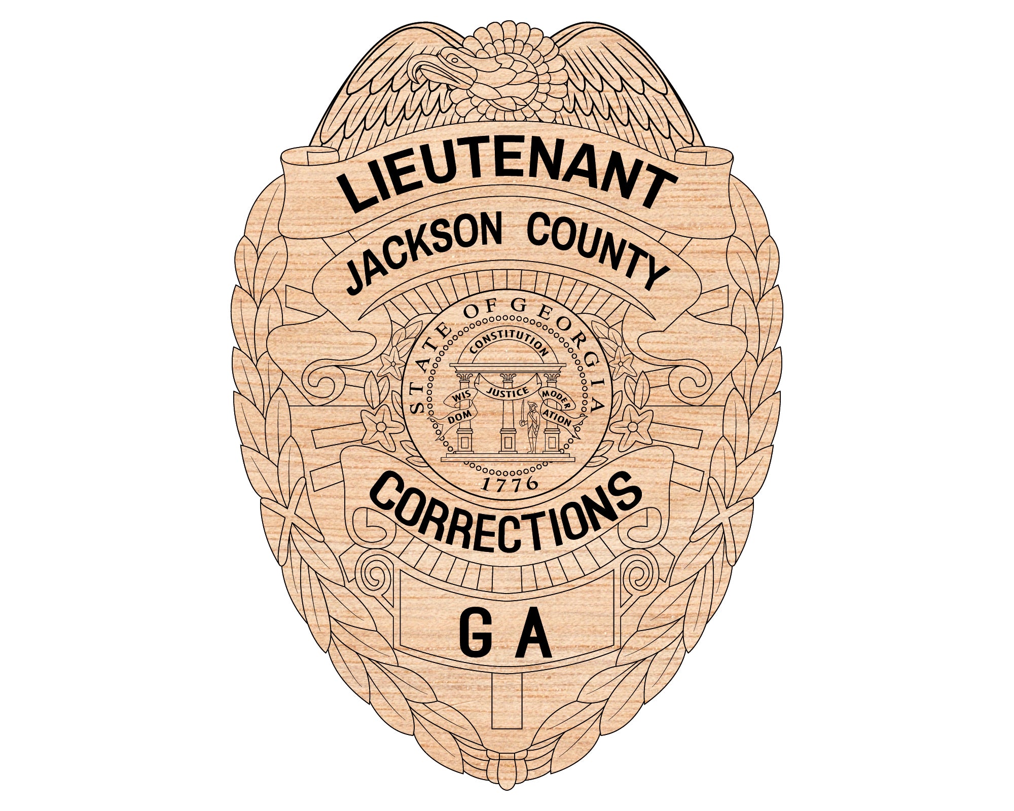 Georgia Jackson County Lieutenant Badge SVG, Corrections Officer Badge Vector, Jackson County Sheriff Badge, Georgia Law Enforcement SVG, Corrections Emblem Vector, Police Badge SVG