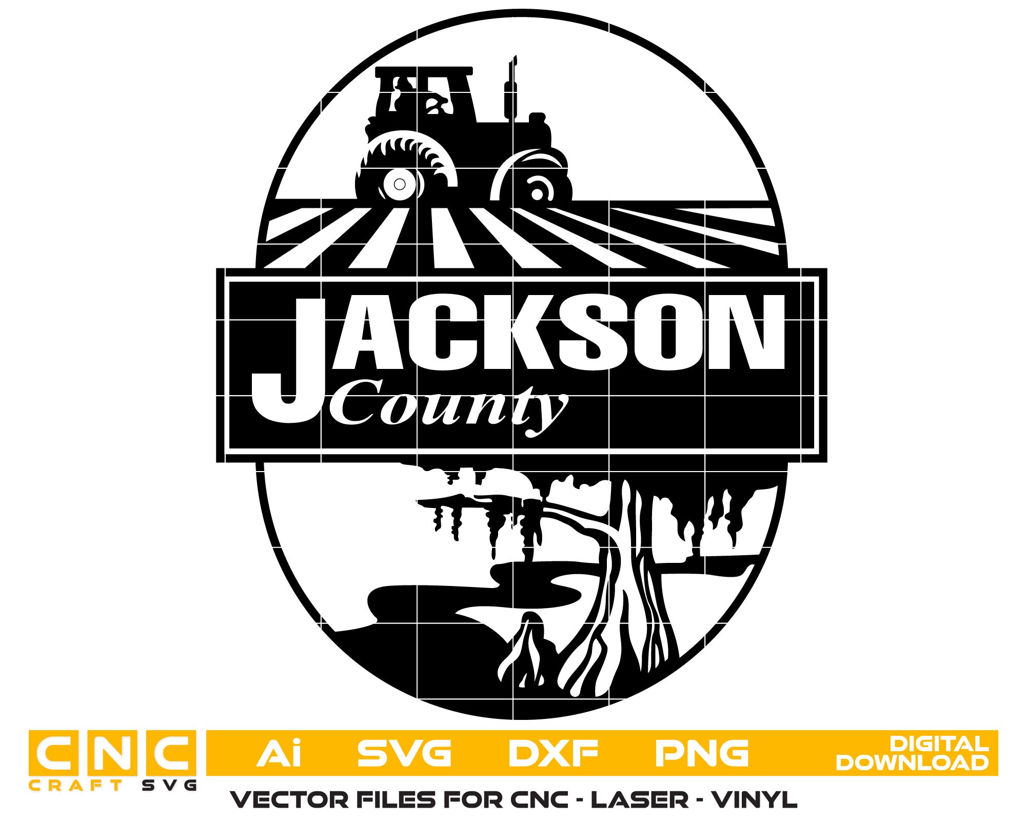 Jakson County/ California Seal Vector art Svg, Dxf, Jpg, Png, and Ai files For laser engraving, woodworking, acrylic painting, and all printing machines.