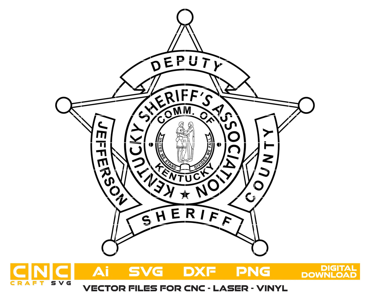 Jefferson County Deputy Sheriff's Association Badge SVG Kentucky Law Enforcement Vector