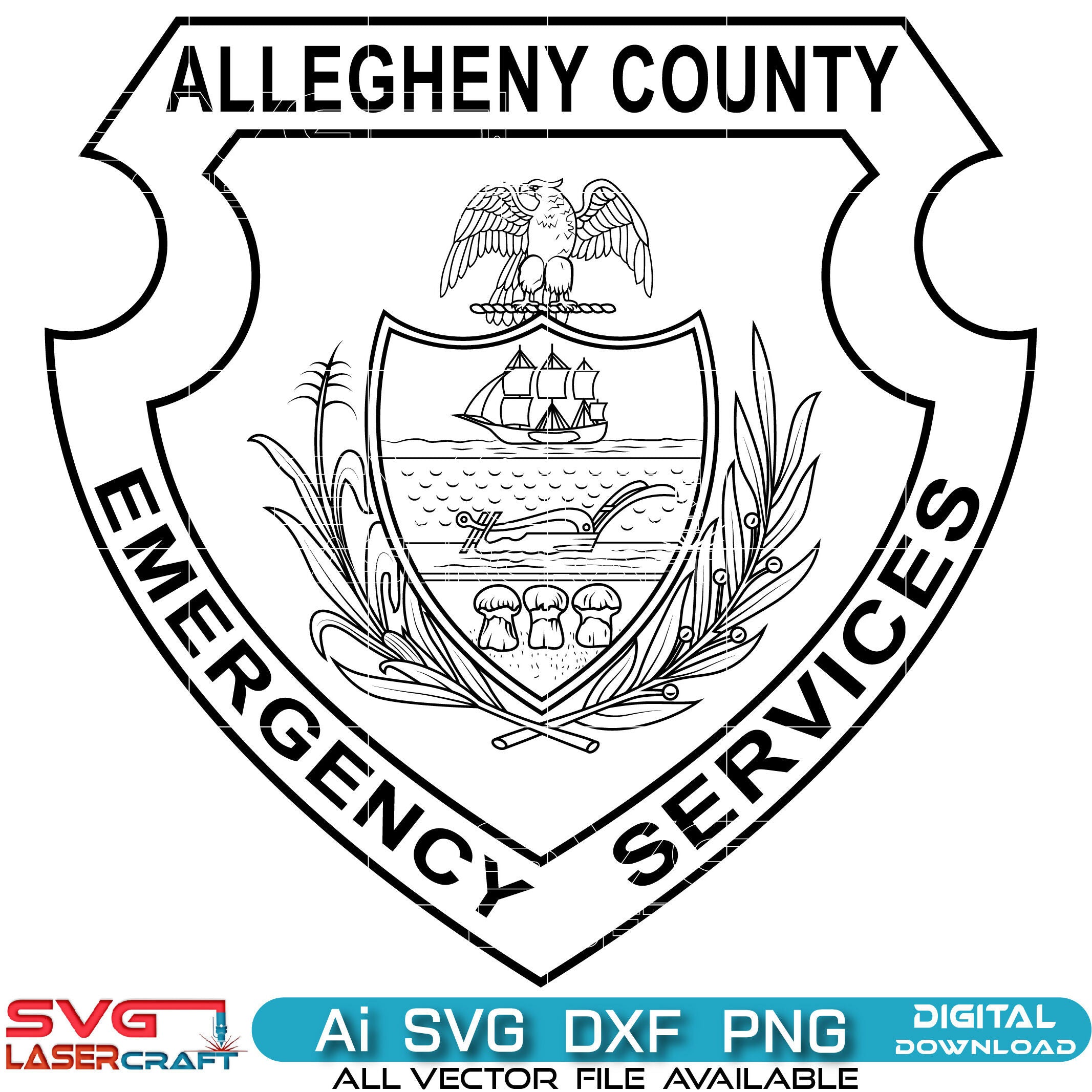 Allegheny County Emergency Services Logo Vector Art-01