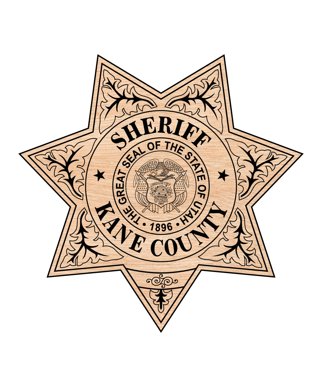 Kane County Sheriff Badge SVG, Utah Sheriff Badge Vector, Kane County Law Enforcement Badge, Sheriff’s Office Badge SVG, Police Badge Vector